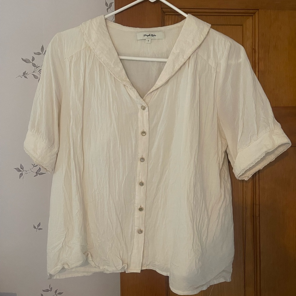 Simple Retro Vivian Cotton V Neck